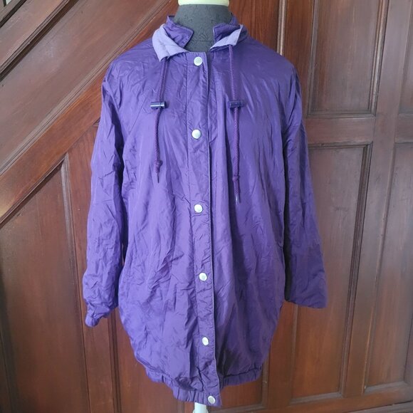 Totes Purple Reversible Jacket With Drawstrings & Pockets - Size L - Picture 1 of 5